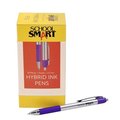 School Smart School Smart 1572363 0.7 mm Pen Grip Hybrid Ink Purple Metal - Pack of 48 1572363